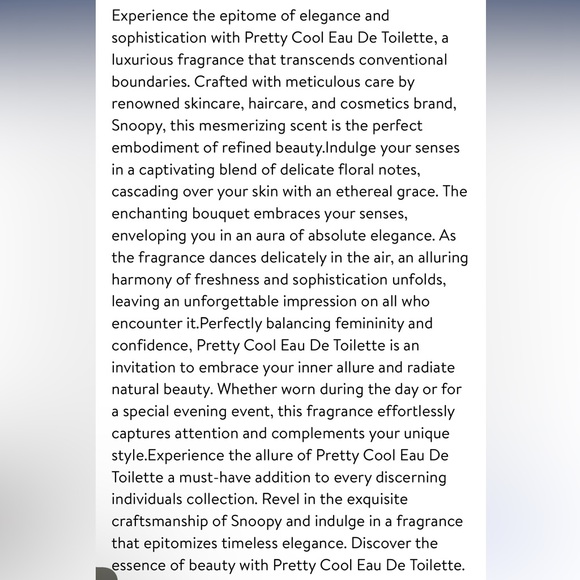 NIB โ
SNOOPY ๐ Pretty Cool ๐ Eau De Toilette Spray 1 Fl Oz. - Picture 2 of 5